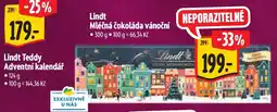 Albert Lindt Mléčná čokoláda vánoční nabídka