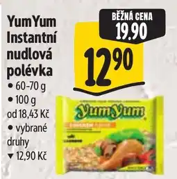Albert YumYum instantní nudlová polévka nabídka