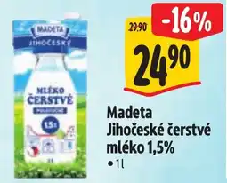 Albert Madeta Jihočeské čerstvé mléko 1,5% nabídka