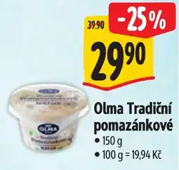 Albert Olma tradiční pomazánkové nabídka