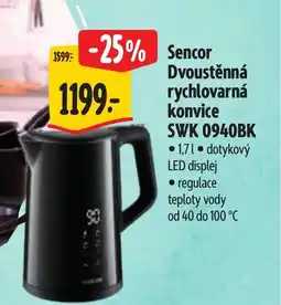 Albert Sencor Dvoustěnná rychlovarná konvice SWK 0940BK nabídka