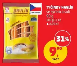 Penny Market Tyčinky Havlík se sýrem a solí nabídka