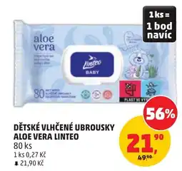 Penny Market Linteo dětské vlhčené ubrousky aloe vera nabídka
