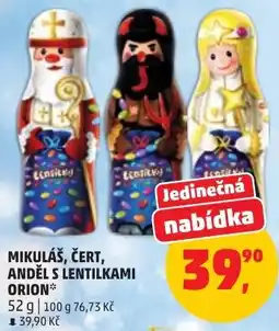 Penny Market Orion mikuláš, čert, anděl s lentilkami nabídka