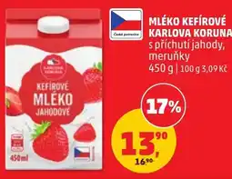 Penny Market Karlová Koruna kefírové mléko jahodové nabídka