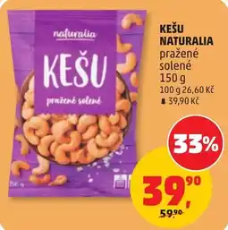 Penny Market Naturalia kešu pražené solené nabídka