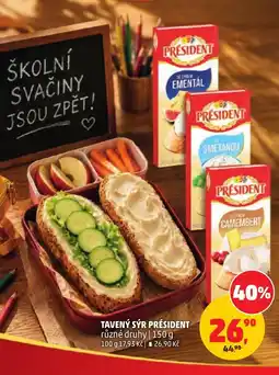 Penny Market Tavený sýr präsident různé druhy nabídka