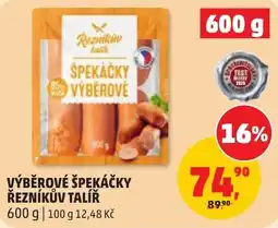 Penny Market Reznikuv talir výběrové špekáčky nabídka