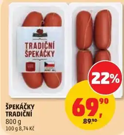 Penny Market Tradiční špekáčky nabídka