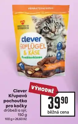 Billa Clever křupavá pochoutka pro kočky drůbeží a sýr nabídka