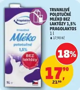 Penny Market Pragolaktos trvanlivé mléko polotučné 1,5% bez laktózy nabídka