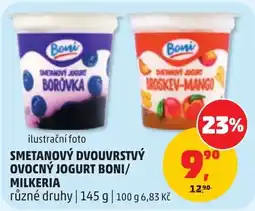 Penny Market Smetanový dvouvrstvý ovocný jogurt boni nabídka