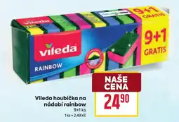 Billa Vileda houbička na nádobí rainbow nabídka