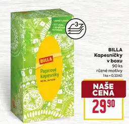 Billa Billa papírové kapesníky nabídka