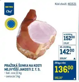 Makro PRAŽSKÁ ŠUNKA NA KOSTI NEJVYŠŠÍ JAKOSTI Z.T.S nabídka