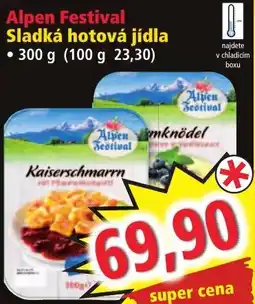Norma Alpen Festival Sladká hotová jídla nabídka