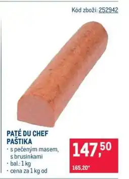 Makro PATÉ DU CHEF Paštika nabídka