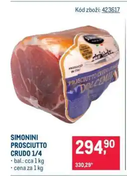 Makro SIMONINI PROSCIUTTO CRUDO 1/4 nabídka