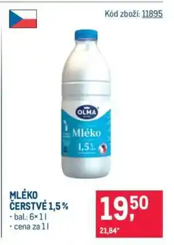 Makro Mléko čerstvé 1,5 % nabídka