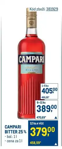 Makro Campari Bitter 25 % nabídka