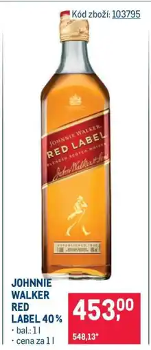 Makro Johnnie Walker Red Label 40 % nabídka