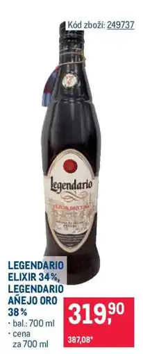 Makro LEGENDARIO ELIXIR 34 %, LEGENDARIO AÑEJO ORO 38 % nabídka
