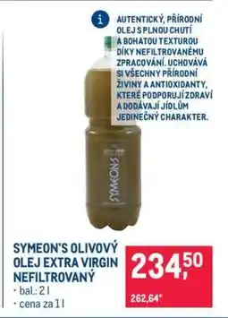 Makro SYMEON'S OLIVOVÝ OLEJ EXTRA VIRGIN NEFILTROVANÝ nabídka