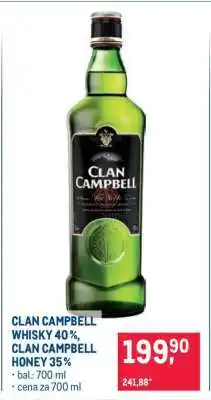 Makro CLAN CAMPBELL WHISKY 40 %, CLAN CAMPBELL HONEY 35 % nabídka