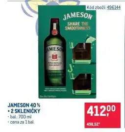 Makro JAMESON 40 % + 2 SKLENIČKY nabídka