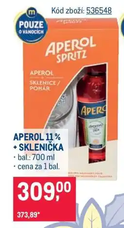 Makro APEROL 11 % + SKLENIČKA nabídka