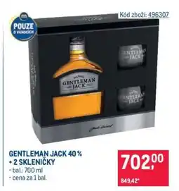 Makro GENTLEMAN JACK 40 % + 2 SKLENIČKY nabídka