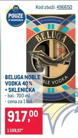 Makro BELUGA NOBLE VODKA 40 % + SKLENIČKA nabídka