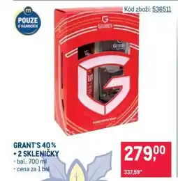 Makro GRANT'S 40 % + 2 SKLENIČKY nabídka