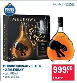 Makro MEUKOW COGNAC V. S. 40 % + 2 SKLENIČKY nabídka