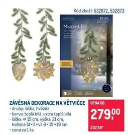 Makro ZÁVĚSNÁ DEKORACE NA VĚTVIČCE nabídka