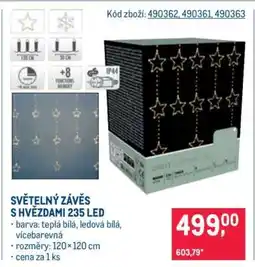 Makro SVĚTELNÝ ZÁVĚS S HVĚZDAMI 235 LED nabídka