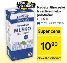 Tesco Madeta trvanlivé mléko polotučné nabídka