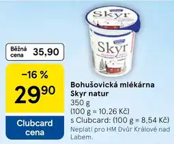 Tesco Bohušovická mlékárna Skyr natur nabídka