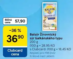 Tesco Balsýr žirovnický sýr balkánského typu nabídka