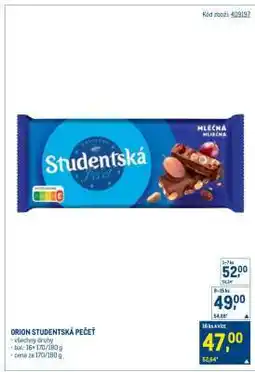 Makro Orion Studentská pečeť nabídka