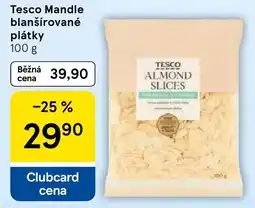 Tesco Tesco mandle blanšírované plátky nabídka