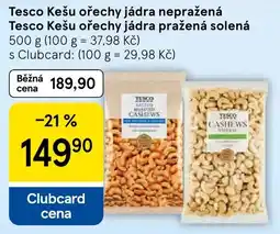 Tesco Tesco Kešu ořechy jádra nepražená nabídka