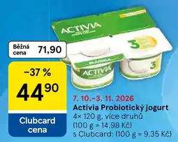 Tesco Activia probiotický jogurt nabídka