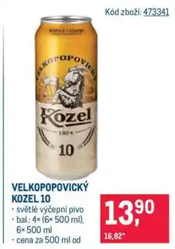 Makro Velkopopovický Kozel 10 nabídka
