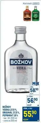 BOŽKOV VODKA 37,5 %, ORIGINÁL 37,5 %, PEPRMINT 19 %