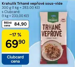 Tesco Krahlík trhané vepřové sous-vide nabídka