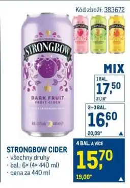 Makro Strongbow cider nabídka