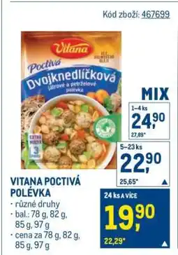 Makro Vitana Poctivá polévka nabídka