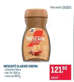 Makro Nescafé Classic, Crema nabídka