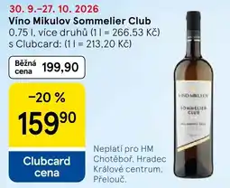 Tesco Vino Mikulov Sommelier Club nabídka